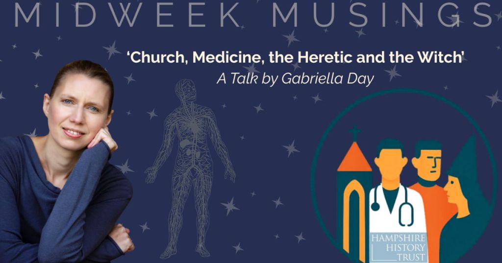 Dr Gabriella Day speaking about medicine and history at Midweek Musings talk in Winchester