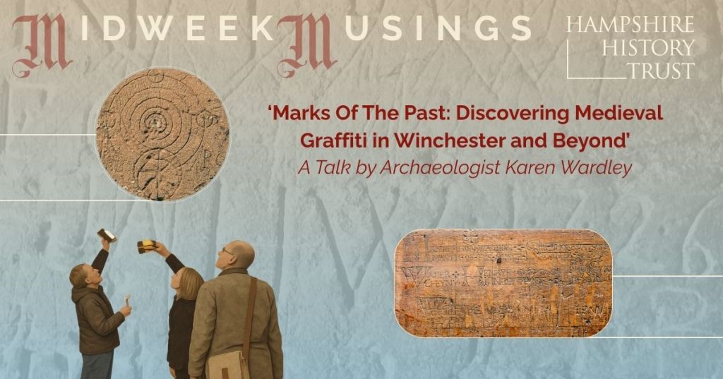 Karen Wardley speaking about medieval graffiti at Midweek Musings history talk