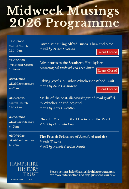 Midweek Musings 2026 history talks programme featuring medieval graffiti event